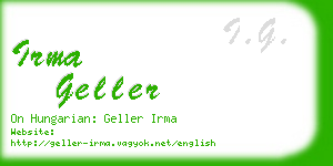 irma geller business card